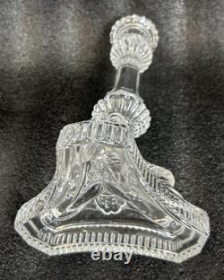 Pair of 2 Tiffany & Co Koi Dolphin Fish Crystal Candlestick Holders Signed 8.25