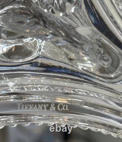 Pair of 2 Tiffany & Co Koi Dolphin Fish Crystal Candlestick Holders Signed 8.25