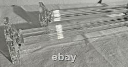 Pair of 21 Tall Elegant Heavy Crystal Reeded Candlesticks withMirrored Bottom
