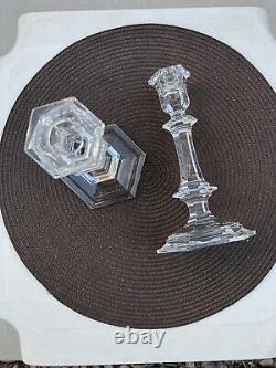 Pair of Baccarat Crystal Harcourt Candlesticks