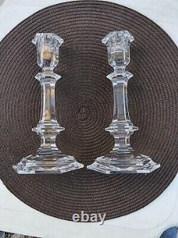 Pair of Baccarat Crystal Harcourt Candlesticks