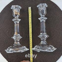 Pair of Baccarat Crystal Harcourt Candlesticks