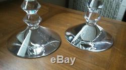 Pair of Baccarat Vega Crystal Glass Candlesticks Candle Holders France