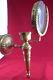 Pair Of Brass Candle Holders With Magnifying Glass