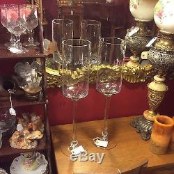 Pair of Clear Glass Hurricane Candle Holders