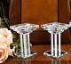 Pair Of Crystal Candle Stick Holder Swarovski Elements Mirror Base With Gift Box