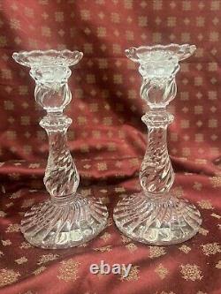 Pair of Exquisite BACCARAT Crystal BAMBOUS CANDLE HOLDERS