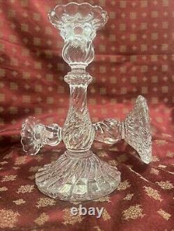 Pair of Exquisite BACCARAT Crystal BAMBOUS CANDLE HOLDERS