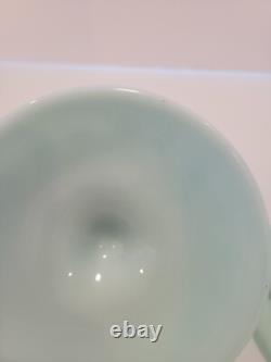 Pair of Fenton Hobnail Pastel Green Milk Glass Candle Holders 2.75x 4.5 HTF