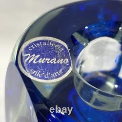 Pair of Flavio Poli Murano Glass Sommerso Bud Vases Candle Holders Combo 6 Tall