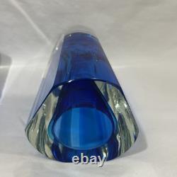 Pair of Flavio Poli Murano Glass Sommerso Bud Vases Candle Holders Combo 6 Tall