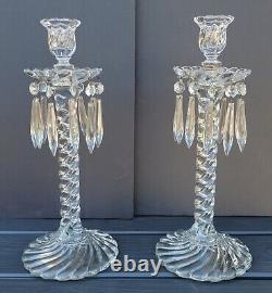 Pair of Fostoria Queen Anne Colony 14 1/2 Candle Holders Candlesticks