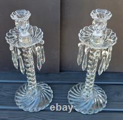 Pair of Fostoria Queen Anne Colony 14 1/2 Candle Holders Candlesticks