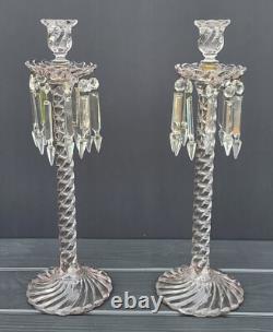 Pair of Fostoria Queen Anne Colony 18 1/2 Candle Holders Candlesticks