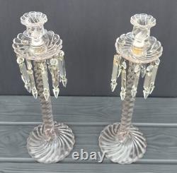 Pair of Fostoria Queen Anne Colony 18 1/2 Candle Holders Candlesticks