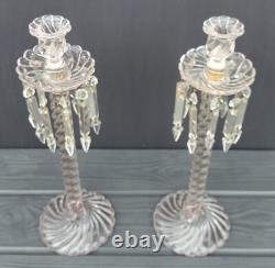 Pair of Fostoria Queen Anne Colony 18 1/2 Candle Holders Candlesticks
