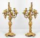 Pair Of French Louis Xv Style (19th Cent) Bronze Dore 5 Arm Candelabra