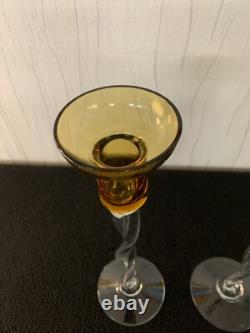 Pair of Glass Candle Holders (Price of the Lot)