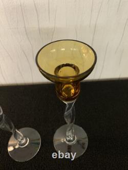 Pair of Glass Candle Holders (Price of the Lot)