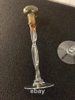 Pair of Glass Candle Holders (Price of the Lot)