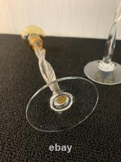 Pair of Glass Candle Holders (Price of the Lot)