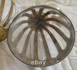 Pair of Gold Brass & Glass Wall Sconces Plant Holder Large Bombay Candle Light