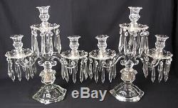 Pair of Heisey Old Williamsburg 3 Light Candelabras Candlesticks Candle Holders