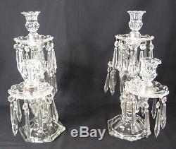 Pair of Heisey Old Williamsburg 3 Light Candelabras Candlesticks Candle Holders