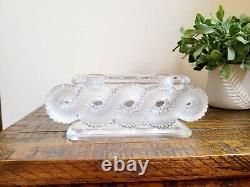 Pair of Lalique France AURIAC Art Glass Crystal Candle Holders Candlelabras 9