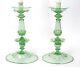 Pair Of Large Venetian Blown Glass Candlesticks Candle Holder 1920-1930s