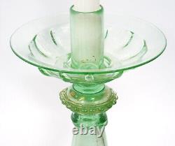 Pair of Large Venetian Blown Glass Candlesticks Candle Holder 1920-1930s