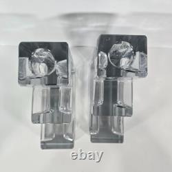 Pair of Metropolitan museum of art Glass candle holders by Wilber Orme