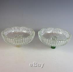 Pair of Ornate Silverplate Candle Holders with Glass Inserts
