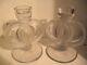 Pair Of Rare Lalique France Crystal Candlestick Holders Signed