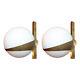 Pair Of Stilnovo Style Brass Sconces With White Glass Balls