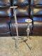 Pair Of Tall Heavy Rustic Wrought Iron Floor Stand Candle Holder Pillar Tiered