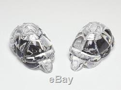 Pair of Tiffany & Co. Crystal Turtle Candleholders