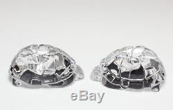 Pair of Tiffany & Co. Crystal Turtle Candleholders