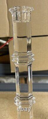 Pair of Tiffany & Co Windham Crystal Beveled Candle Stick Holders 11 Flawless