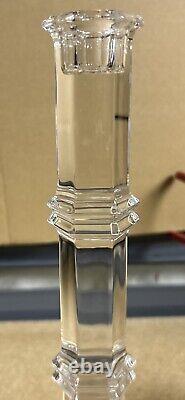 Pair of Tiffany & Co Windham Crystal Beveled Candle Stick Holders 11 Flawless