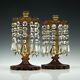 Pair Of Victorian Amber Glass Lustres C1850