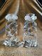 Pair Of Vintage 1980s Baccarat Crystal Candle Holders Twisted Rope Design