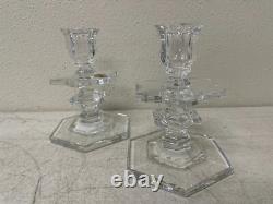 Pair of Waterford 6 Paradisio Pattern Candlesticks Candle Holders