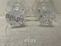 Pair of Waterford 6 Paradisio Pattern Candlesticks Candle Holders
