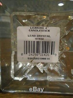 Pair of Waterford Crystal Lismore 4 Candle Holders Candlesticks New in Box