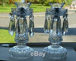 Pair of Waterford Crystal Lustre Candlesticks Candle Holders Candelabra