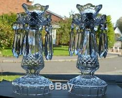 Pair of Waterford Crystal Lustre Candlesticks Candle Holders Candelabra