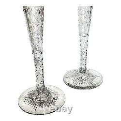 Pairpoint Candlestick Candle Holder Large Cut Crystal Flower Cuts 2Pc