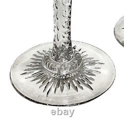 Pairpoint Candlestick Candle Holder Large Cut Crystal Flower Cuts 2Pc