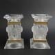 Paquerettes By Lalique France Glass & Gilt Metal 5 Pair Of Candle Holders Daisy
